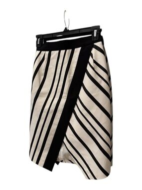 H&M Tulip Skirt Womens Black White Stripe Size 4
